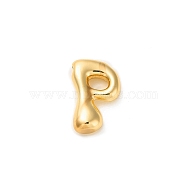 Brass Pendants, Real 18K Gold Plated, Letter P, 23.5x14.5x7mm, Hole: 3x2.5mm(KK-P262-01G-P)