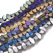 Vacuum Plating Non-magnetic Synthetic Hematite Beads Strands, Frosted, Rhombus, Mixed Color, 3.5x6x2.5mm, Hole: 1mm, about 108pcs/strand, 15.75 inch(40cm)(G-I276-07)
