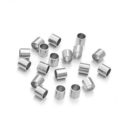 201 perles &agrave; &eacute;craser en acier inoxydable, colonne, couleur inoxydable, 3x2mm, Trou: 1.5mm(STAS-N119-01C-P)