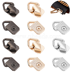 WADORN 12Pcs 3 Colors Alloy Triangle Ring Suspension Clasps, with Screws, for Bag Replacement Accessories, Arrow, Mixed Color, 2.25x1.45x0.8cm, Inner Diameter: 0.65x1cm, 4pcs/color(FIND-WR0007-49)