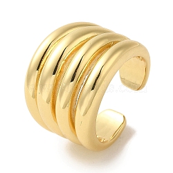 Rack Plating Brass Cuff Rings, Long-Lasting Plated, Lead Free & Cadmium Free, Real 18K Gold Plated, Adjustable(RJEW-H228-16G-01)