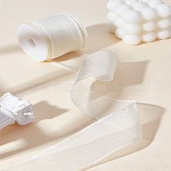 10 Yards Polyester Organza Ribbons, Garment Accessories, Gift Packaging, Lemon Chiffon, 1-5/8 inch(40mm)(SRIB-LP0001-07B)
