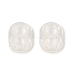 Transparent Resin Pendants, Bear Charm, White, 15x12x3.5mm, Hole: 1.2mm(CRES-I036-06)