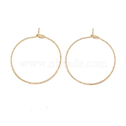 Ion Plating(IP) 316 Surgical Stainless Steel Hoop Earrings Findings, Wine Glass Charms Rings, Nickel Free, Golden, 25x21mm, Pin: 0.6mm(X-STAS-D183-02G-02)