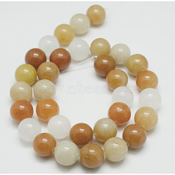 Natural Topaz Jade Beads Strands, Round, Goldenrod, 8mm, hole: 1mm, about 49pcs/strand, 15.3 inch(G-G150-8mm-1)