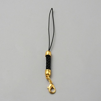 Alloy Mobile Straps, with Alloy Lobster Claw Clasps, Golden, 91mm