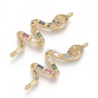Golden Colorful Snake Brass+Cubic Zirconia Links