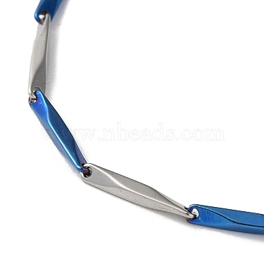 201 collares de cadena de eslabones de barra de acero inoxidable para hombres y mujeres(NJEW-G112-07E-BLP)-2