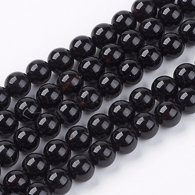 6mm Black Round Black Agate Beads