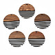 Stripe Resin & Walnut Wood Pendants(RESI-N025-022)-1
