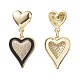 3 paires de boucles d'oreilles pendantes en forme de cœur en zircone cubique transparente de style 3(EJEW-JE05082)-6