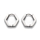 Pendientes de aro hexagonales de acero inoxidable resistentes al deslustre 304(STAS-H156-03B-P)-1