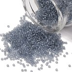 MIYUKI Round Rocailles Beads, Japanese Seed Beads, 15/0, (RR2378) Transparent SteelBlue Luster, 1.5mm, Hole: 0.7mm, about 250000pcs/pound(SEED-G009-RR2378)