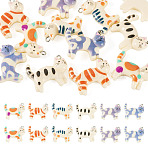 12Pcs Opaque Resin Pendants, Cat, with Platinum Iron Loop, Mixed Color, 23.5x29.5x8.5mm, Hole: 1.8mm(RESI-TA0005-32)