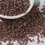 MIYUKI Round Rocailles Beads, Japanese Seed Beads, (RR4505) Transparent Light Smoky Topaz Picasso, 8/0, 3mm, Hole: 1mm, about 19000~20500pcs/pound(SEED-G008-RR4505)