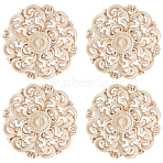 Oak Wood Chips, Wall Decorations, Flower, Antique White, 118x7mm(WOOD-WH0124-146A)