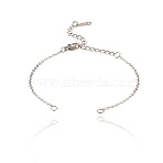 201 Stainless Steel Bracelet Making, with Cable Chain and Lobster Claw Clasps, Stainless Steel Color,  inch~5-1/4 inch(12.7~13.4cm), 1.5mm, Hole: 1.5mm(STAS-CJ0001-12P)