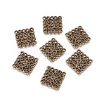 Chandelier Component, Alloy Links, Lead Free and Cadmium Free, Square, Antique Bronze, 15x15x1.50mm,Hole:1.50mm(X-EA166Y-AB)