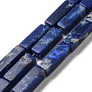 Synthetic Imperial Jasper Dyed Beads Strands, Rectangle, Dark Blue, 13~13.5x4~4.5x4~4.5mm, Hole: 1.4mm, about 28~29pcs/strand, 14.49''~14.96''(36.8~38cm)(G-D077-C01-06)