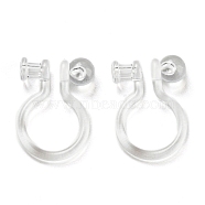 Resin Clip-on Earring Findings, Clear, 11x7x3mm(X1-FIND-H046-12)