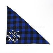 Cloth Pet Handkerchi, Pet Supplies, Triangle with Tartan Pattern, Blue, 320x635x2mm(AJEW-WH0223-51)