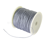 Braided Nylon Thread, Chinese Knotting Cord Beading Cord for Beading Jewelry Making, Dark Gray, 0.8mm, about 100yards/roll(NWIR-R006-0.8mm-051)