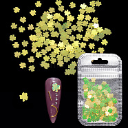 Shining Nail Art Glitter, Manicure Sequins, DIY Sparkly Paillette Tips Nail, Clover, Yellow, 6x6x0.3mm, about 2g/bag(MRMJ-Q072-54A)