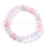 Dyed Natural Jade Beads Stretch Bracelets, Round, Colorful, Inner Diameter: 2-1/4 inch(5.7cm), Bead: 8~8.5mm(BJEW-G633-B-21)