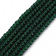 Glass Beads Strands, Round, Dark Green, 2mm, Hole: 0.6mm, about 185~206pcs/strand, 14.37~14.76 inch(36.5~37.5cm)(GLAA-N041-008F)