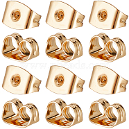 100Pcs Brass Ear Nuts, Friction Earring Backs for Stud Earrings, Real 18K Gold Plated, 6x4.5x3mm, Hole: 0.8mm(KK-BBC0012-24)