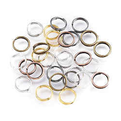 Iron Split Rings, Double Loops Jump Rings, Mixed Color, 7x1.4mm, Inner Diameter: 6.3mm, 6 Colors, about 6000pcs/500g(IFIN-JQ0001-04-7mm)
