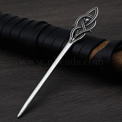 Knot Alloy Hair Sticks, Viking Hair Accessories for Women, Antique Silver, 145mm(PW-WG98666-01)