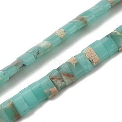 Synthetic Regalite/Imperial Jasper/Sea Sediment Jasper Beads Strands, Dyed, 2-Hole, Rectangle, Pale Turquoise, 2.5~3x5x2.5mm, Hole: 0.8mm, about 138~140pcs/strand, 15.28''~15.31''(38.8~38.9cm)(G-Z045-A20-01)