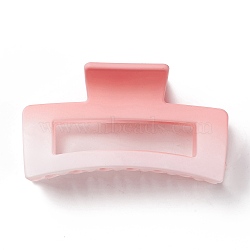 Rectangle Gradient Plastic Claw Hair Clips, with Iron Findings, Hair Accessories for Girls, Light Coral, 49x87x40mm(PHAR-G005-06)