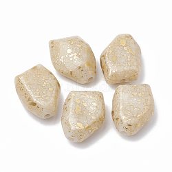 Crackle Acrylic Beads, Polygon, Bisque, 26x19x11mm, Hole: 2.5mm, about 132pcs/500g(CACR-T001-04)