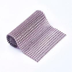 Plastic 24 Rows Rhinestone Mesh Wrap Roll, Cake Wedding Decoration, Plum, 90.5~91.5x11.8cm, about 4mm in diameter, 1yard/roll(AJEW-WH0066-02D)