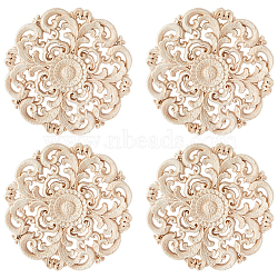 Oak Wood Chips, Wall Decorations, Flower, Antique White, 118x7mm(WOOD-WH0124-146A)