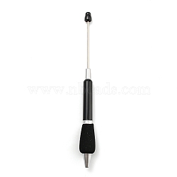 Plastic Ball-Point Pen, Beadable Pen, for DIY Personalized Pen with Jewelry Bead, Black, 170~173x16mm(AJEW-P122-B01)