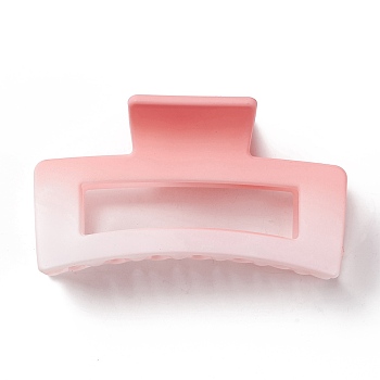 Rectangle Gradient Plastic Claw Hair Clips, with Iron Findings, Hair Accessories for Girls, Light Coral, 49x87x40mm