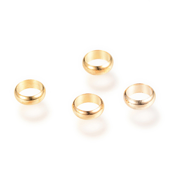Brass Spacer Beads, Ring, Golden, 6.5x2.5mm, Hole: 5mm