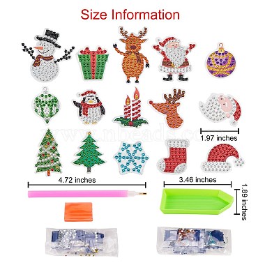2 juego de 2 kits de pegatinas de pintura de diamante diy con tema navideño de estilo para niños(DIY-SZ0003-43)-2
