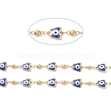 Ion Plating(IP) Enamel Butterfly with Evil Eye Link Chains(CHS-G020-01G-03)-2