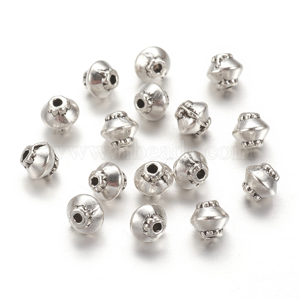 5 mm Tibet perles métal 50st #7111 Tibet Argent 