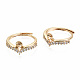 Brass Micro Pave Clear Cubic Zirconia Peg Bails Cuff Finger Ring Settings(KK-T056-115G-NF)-1