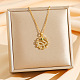 Brass Micro Pave Clear Cubic Zirconia Ring with Snake Pendants Necklaces(NJEW-K280-03A-G)-1