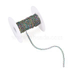 PVD Vacuum Plating 304 Stainless Steel Curb Twisted Chains, Soldered, with Spool, Rainbow Color, 4x2x1mm, 5m/roll(STAS-TA0001-40)