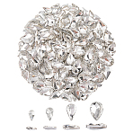 220Pcs 4 Style Glass Rhinestone Cabochons, Pointed Back & Back Plated, Faceted, Teardrop, Crystal, 8~14x5~10x2.8~4.5mm(GLAA-FG0001-12)