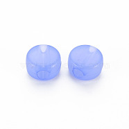 Transparent Acrylic Beads, Dyed, Flat Round, Medium Slate Blue, 8.5x5.5mm, Hole: 2.5mm, about 1774pcs/500g(MACR-S373-05E-01)