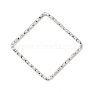 304 Stainless Steel Linking Rings, Textured, Square, Stainless Steel Color, 27x27x1mm(STAS-Z041-04A-P)