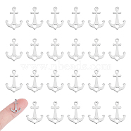 50Pcs 304 Stainless Steel Charms, Laser Cut, Anchor with Heart, Stainless Steel Color, 15x11x1mm, Hole: 1.2mm(STAS-UN0046-12)